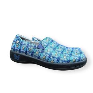 Alegria Keli Blue Floral Slip-On Comfort Shoes Clogs